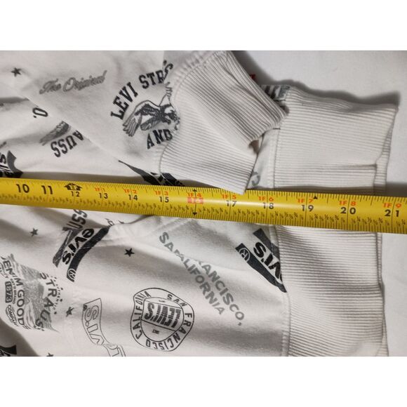 LEVI'S San Francisco CA: White Hoodie with Red Logo / Pouch Pocket-Unisex Kids M - Picture 5 of 6